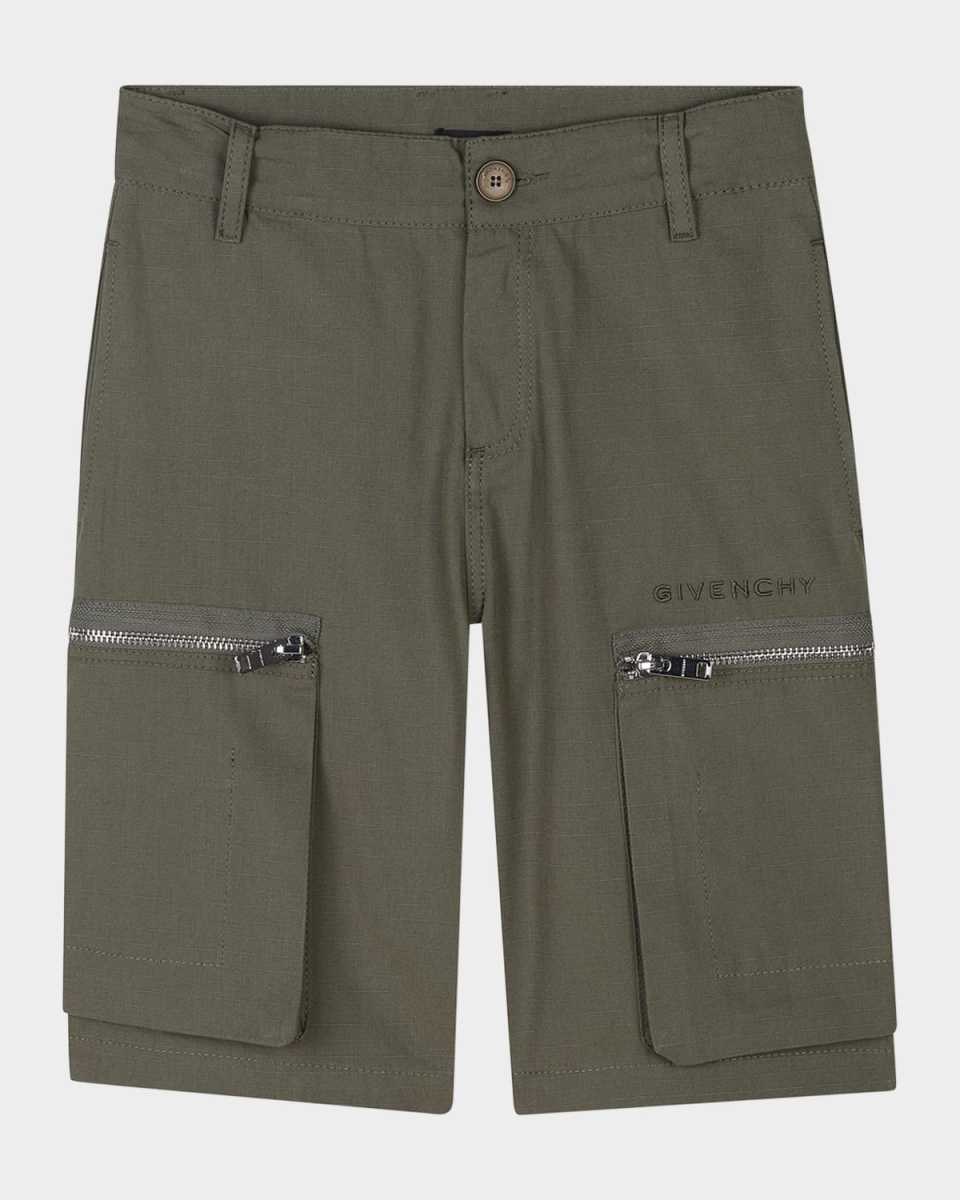Boy's Logo Embroidered Bermuda Shorts, Size 8-14